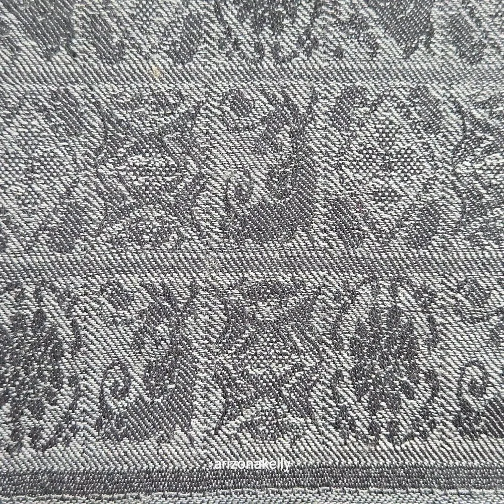 Talbots Wool Scarf Wrap Jacquard Lightweight Black & Grey - Picture 7 of 12